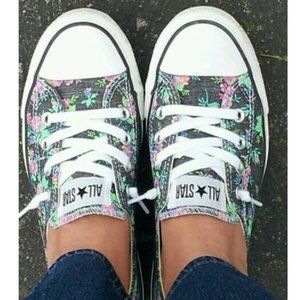 Converse Shoreline Floral Denim Sneaker Shoes Sz 10